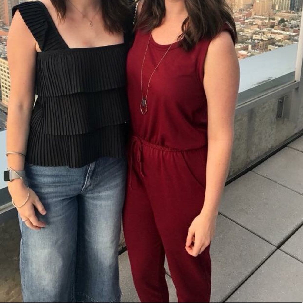 Burgundy jumpsuit